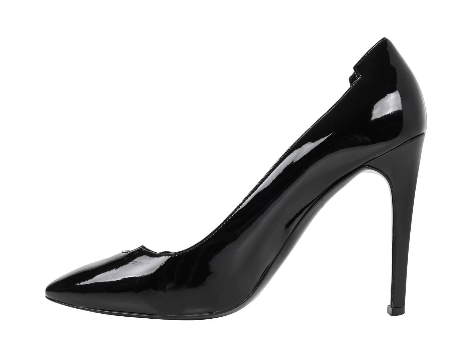 Women's Stella McCartney Shoe Black Patent Leather Morgana Pump 40 / 10 New