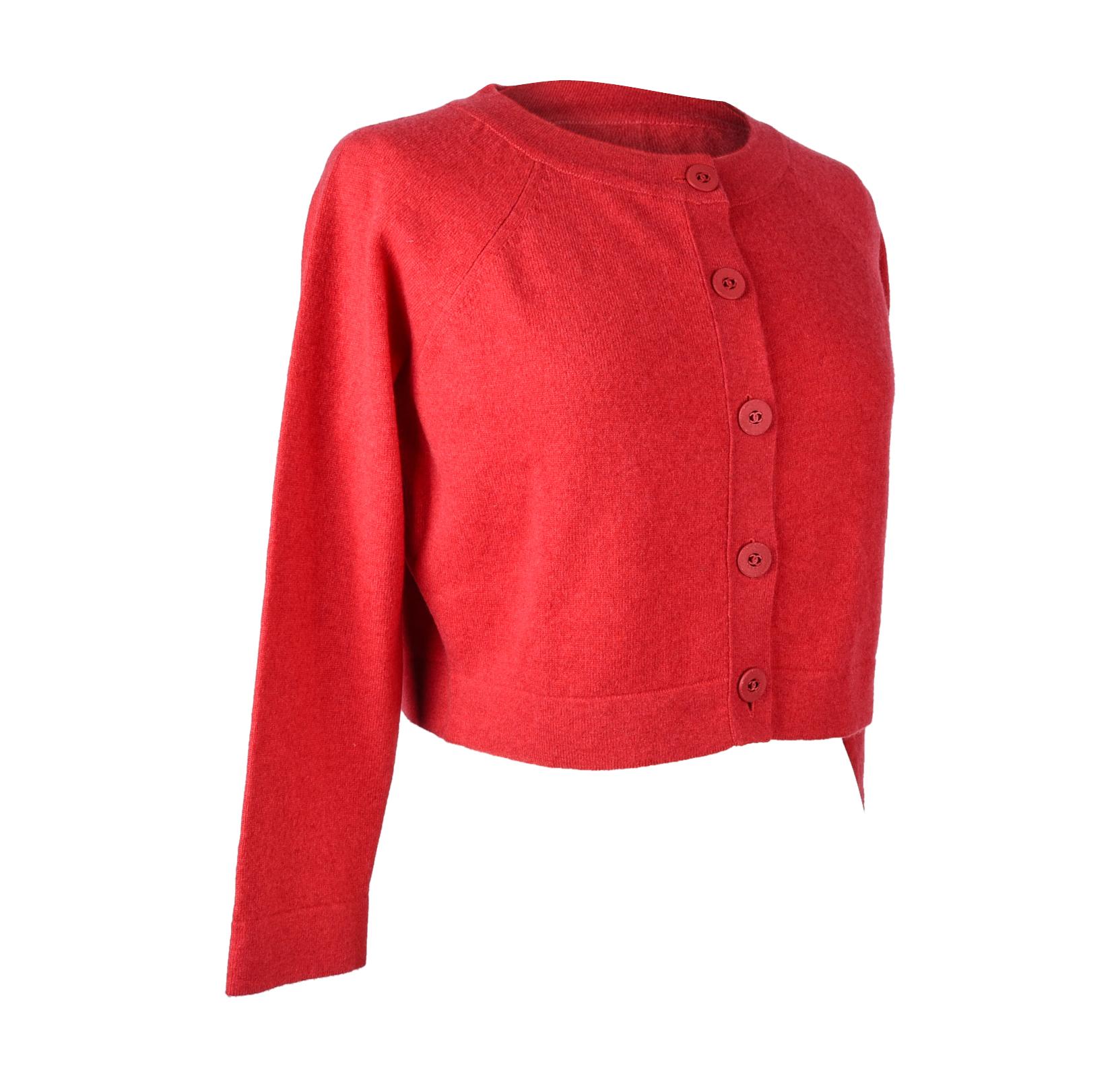 Chanel Cardigan Raspberry Pink Cashmere Cropped 40 / 8