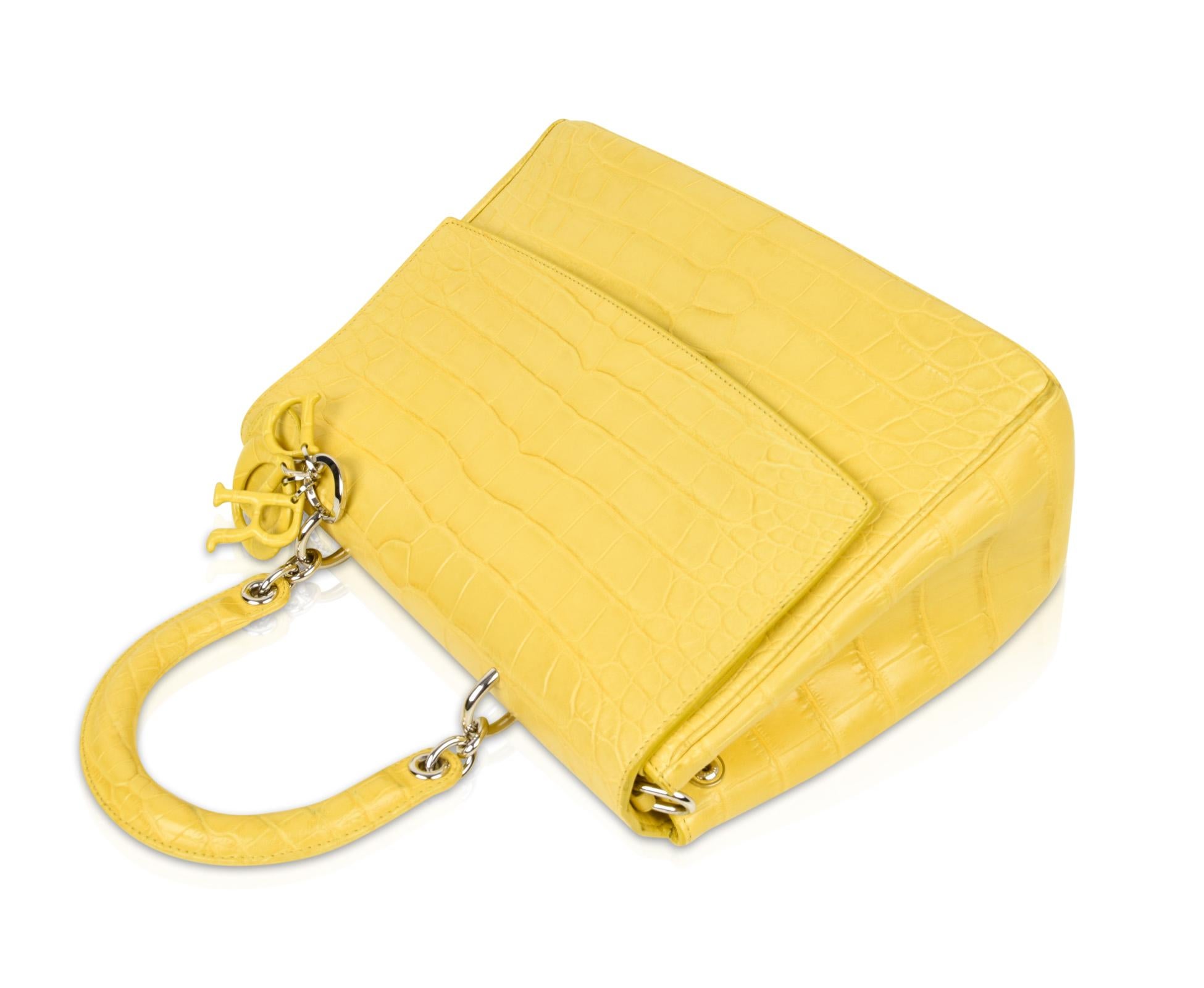 christian dior yellow bag