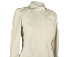 Giorgio Armani Coat Lambskin Leather Winter White 38 / 6 NWT