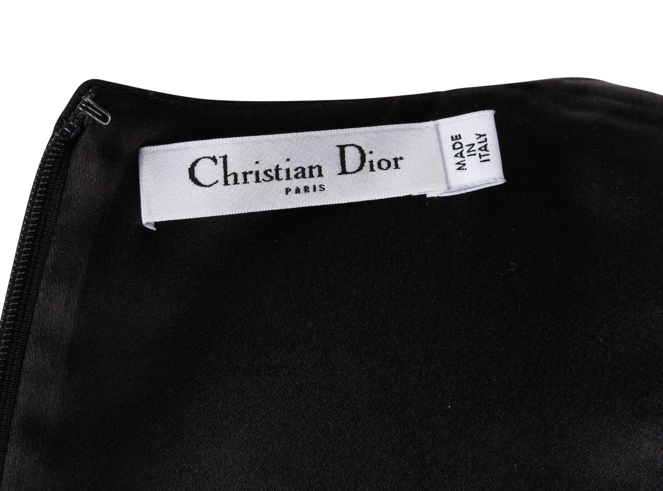 Christian Dior Top Black Sleeveless Jeweled Shoulder 6 2