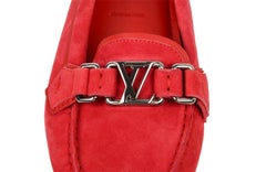 Louis Vuitton Shoe Pink Raspberry Suede Loafer / Driving Shoe 38.5 / 8.5 New