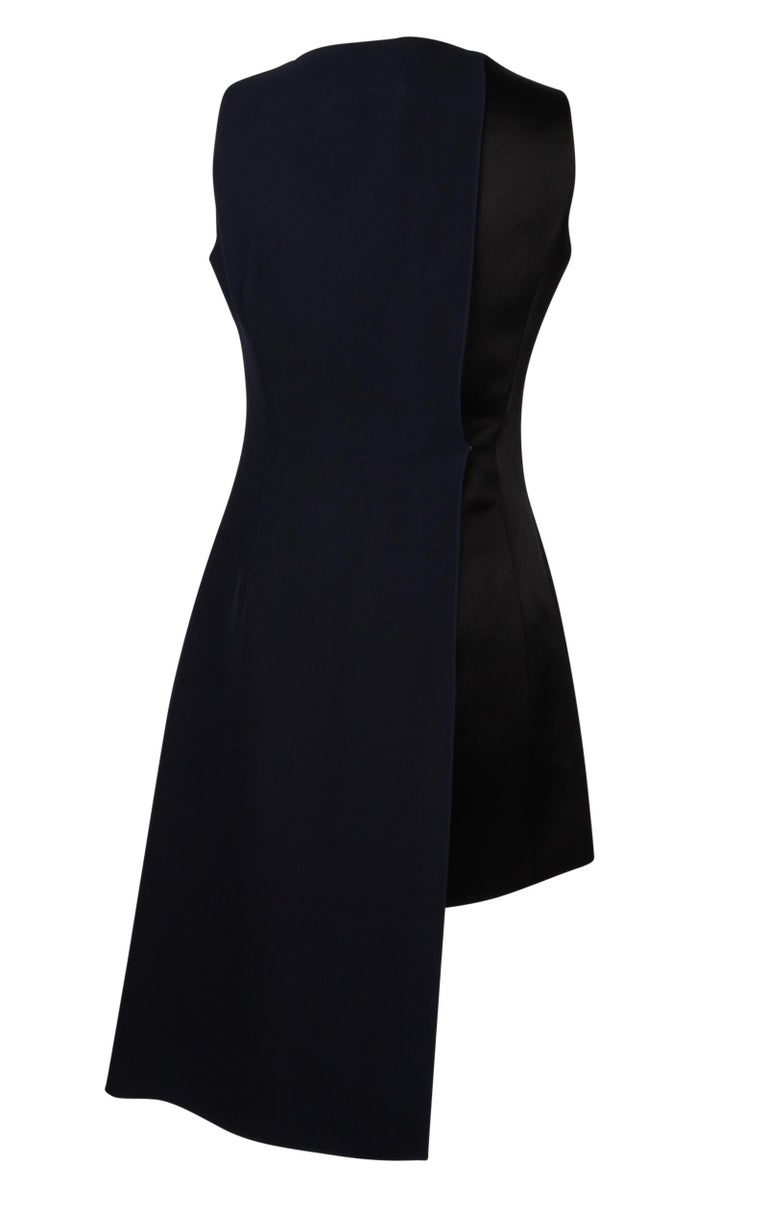 Christian Dior Dress Asymmetrical Black / Navy Evening fits 6 at 1stDibs