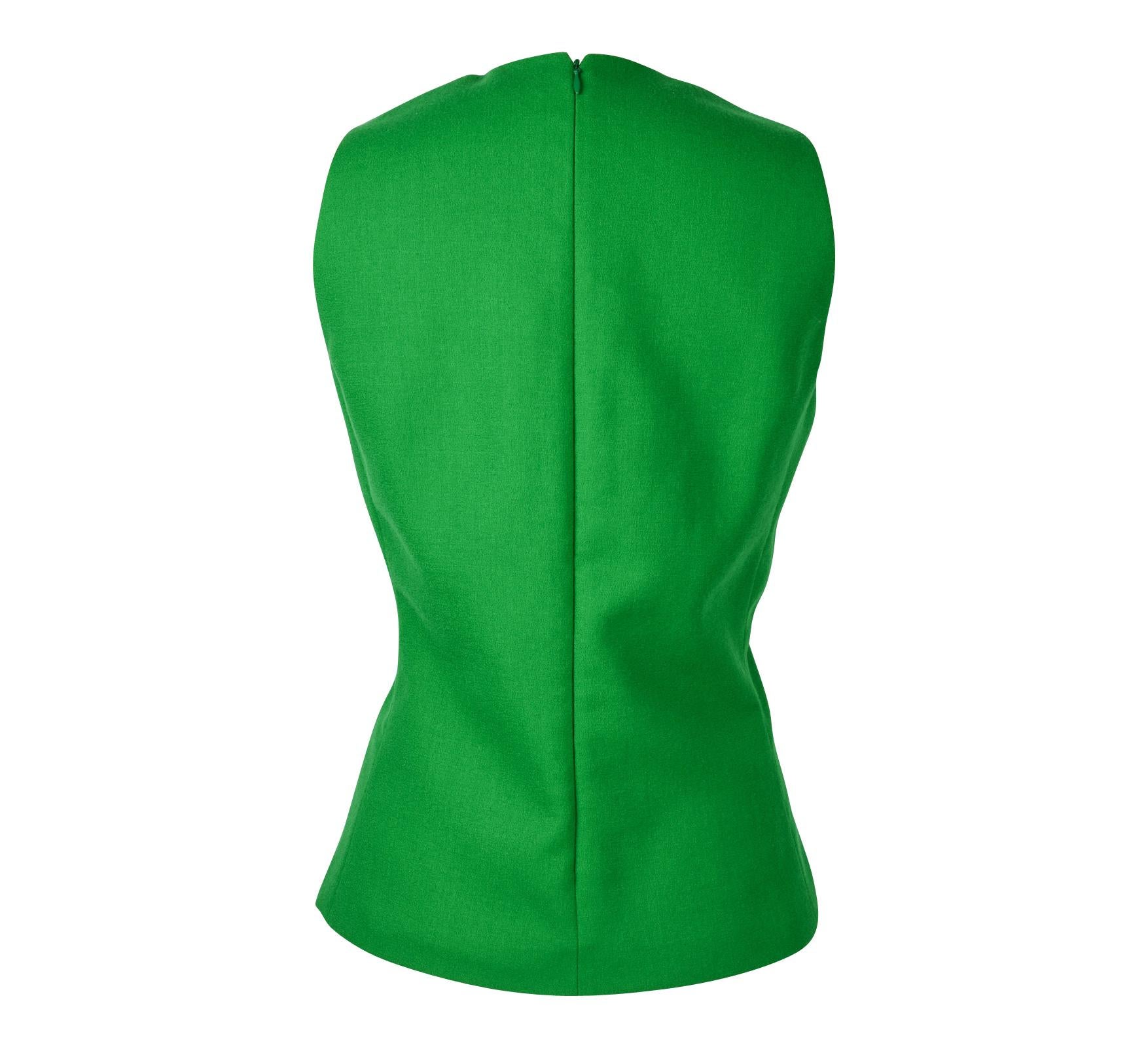 Christian Dior Top Emerald Green Sleeveless Shaped and Fitted fits 8 2