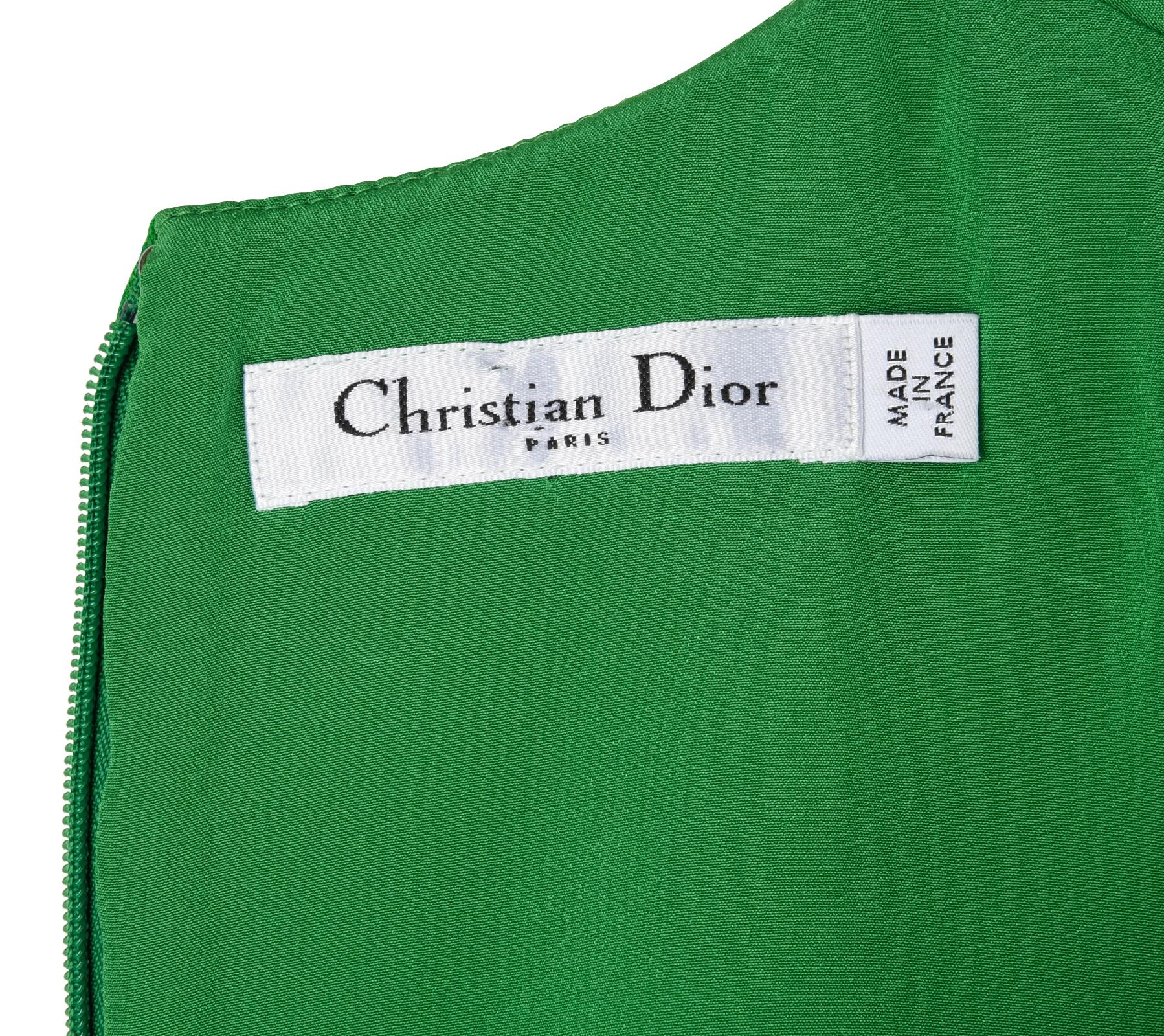 Christian Dior Top Emerald Green Sleeveless Shaped and Fitted fits 8 3