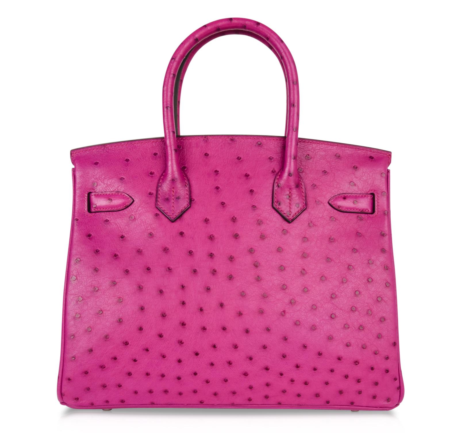 Hermes Birkin 30 Bag Rose Poupre Pink Ostrich Palladium Hardware 2