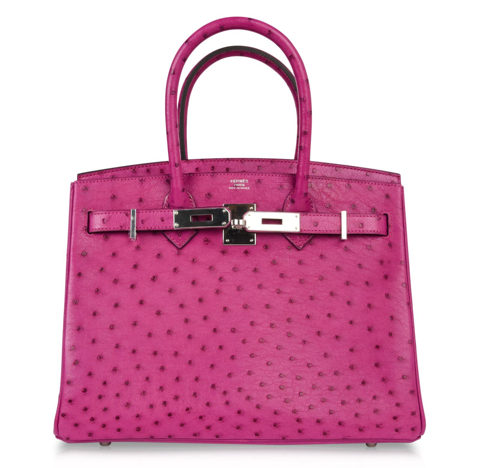 Women's Hermes Birkin 30 Bag Rose Poupre Pink Ostrich Palladium Hardware