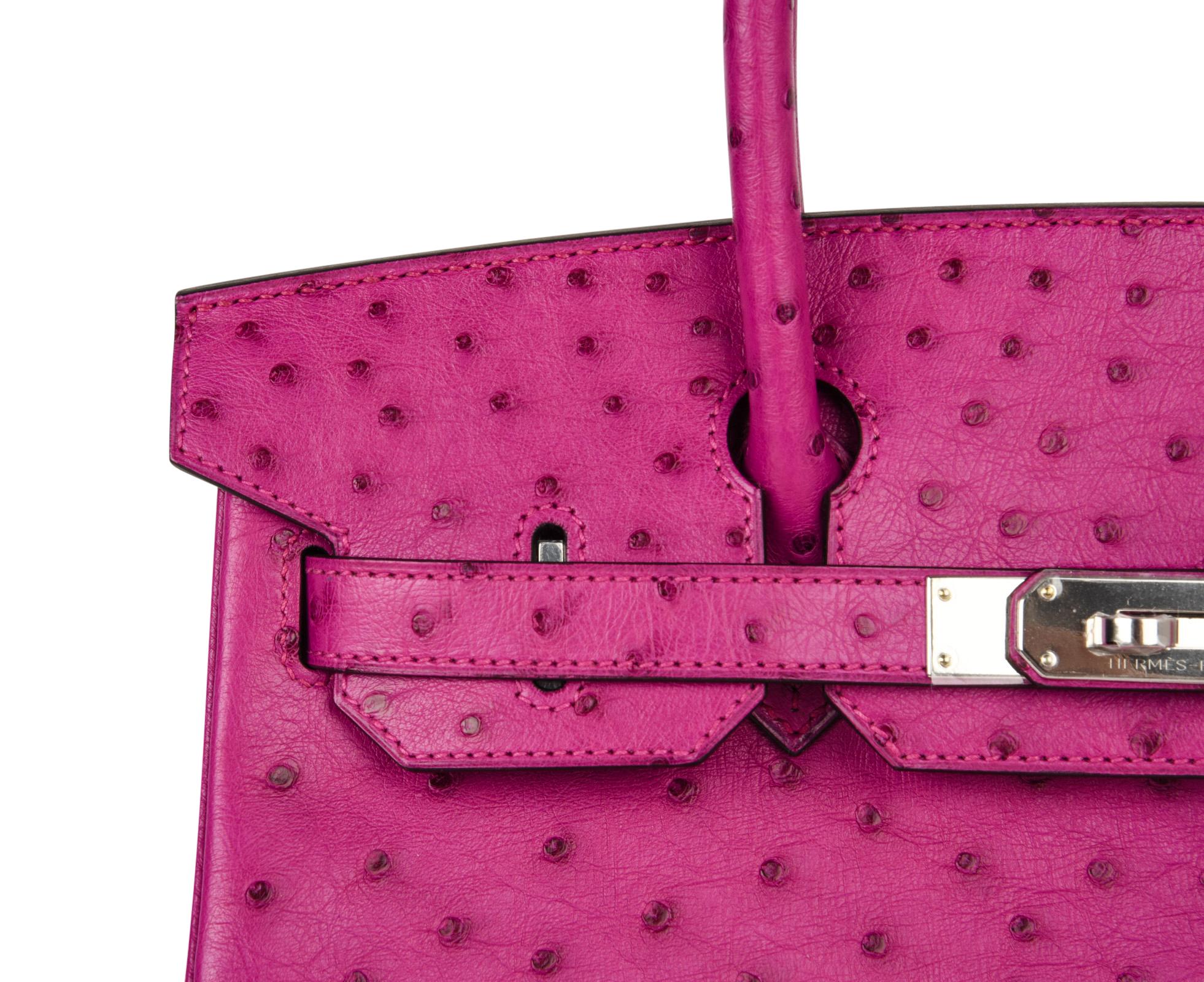 Hermes Birkin 30 Bag Rose Poupre Pink Ostrich Palladium Hardware 1