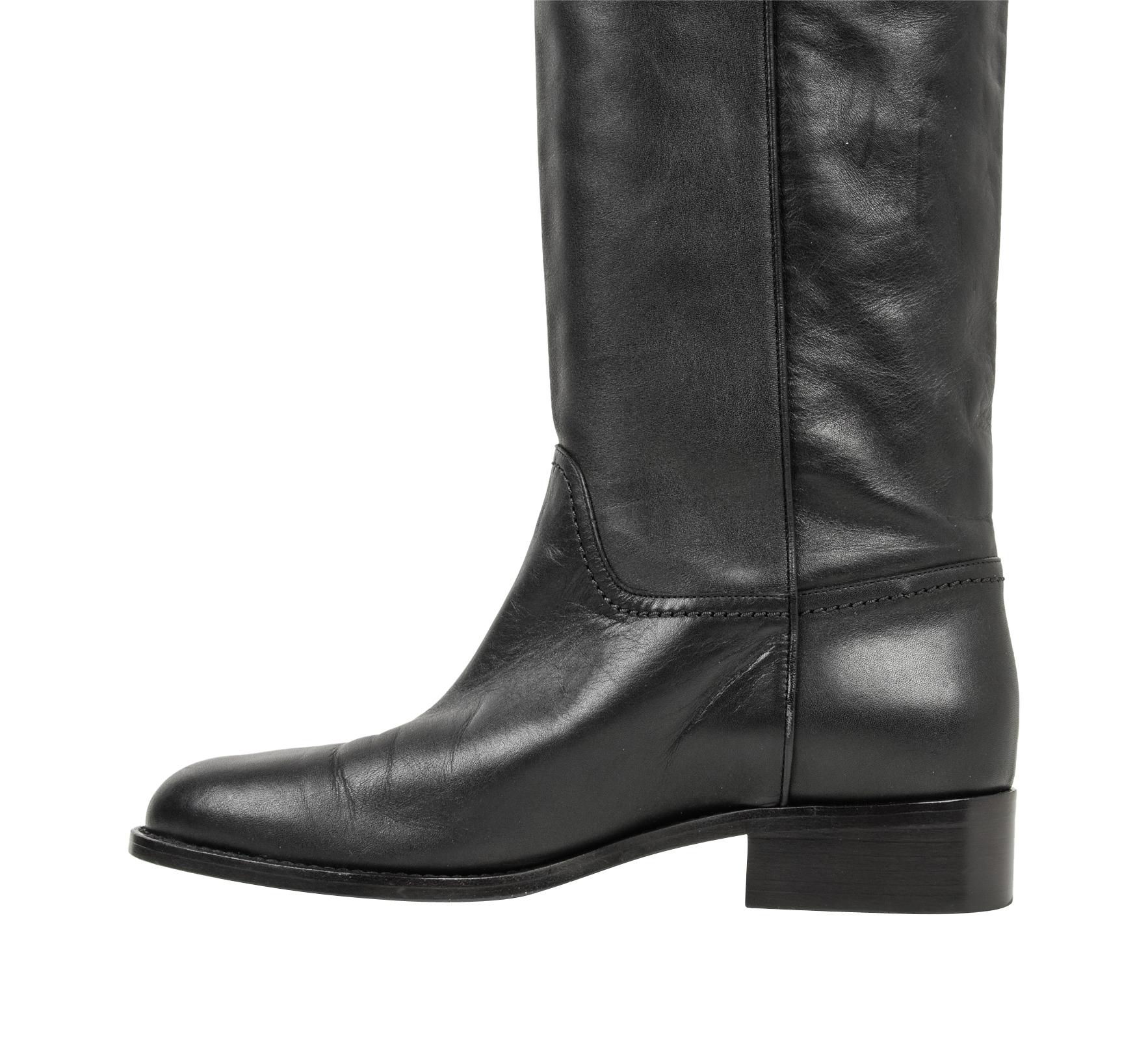 chanel knee high boots flat