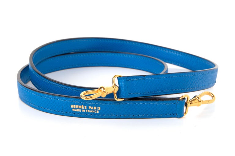 Hermès Vintage Bleu France Courchevel Kelly Banana Belt Waist Pochette 20  Gold Hardware, 2004 Available For Immediate Sale At Sotheby's