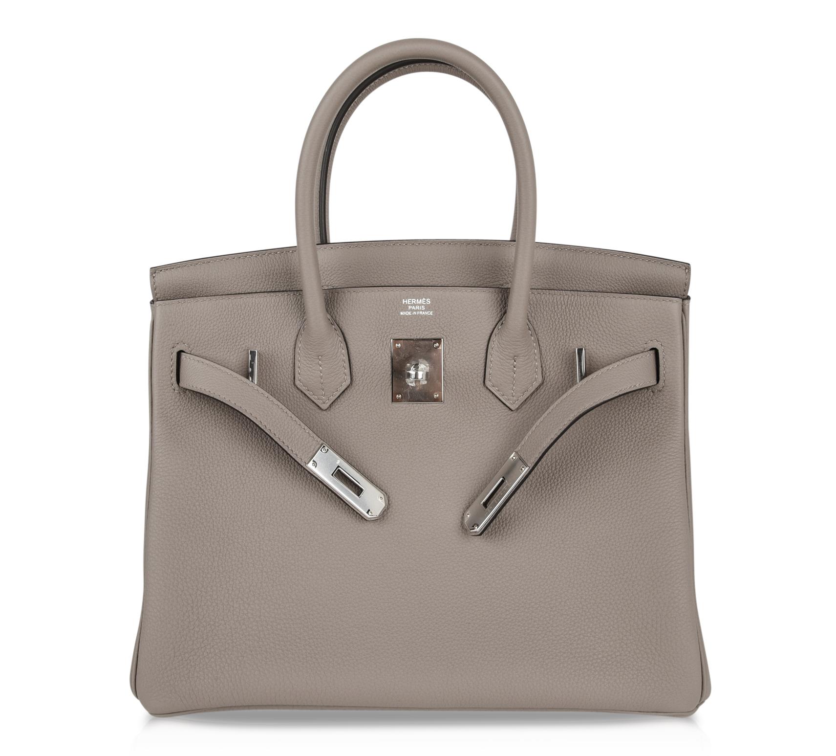 Hermes Birkin 30 Bag Gris Asphalte Togo Palladium Hardware In New Condition In Miami, FL