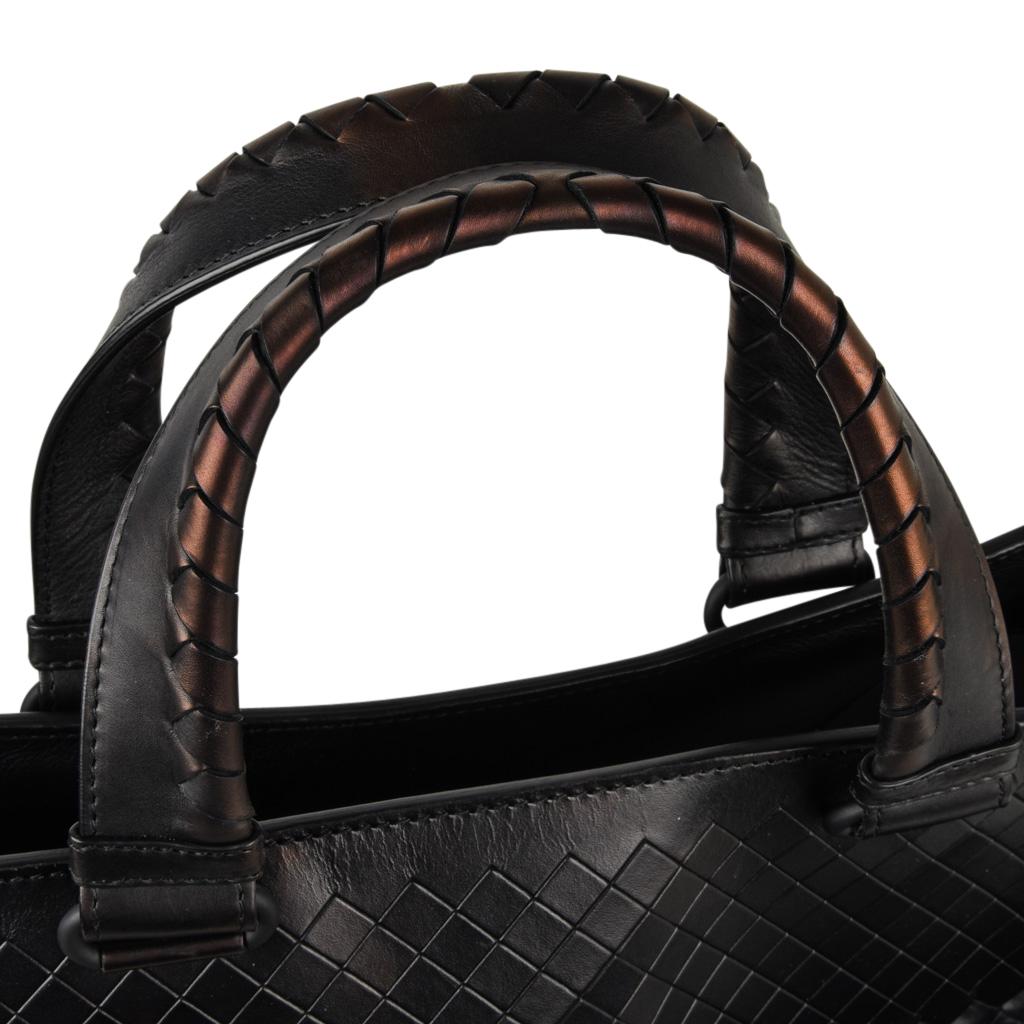Bottega Veneta Intrecciato Imperatore Bag Varied Woven Pattern Black Tote 1