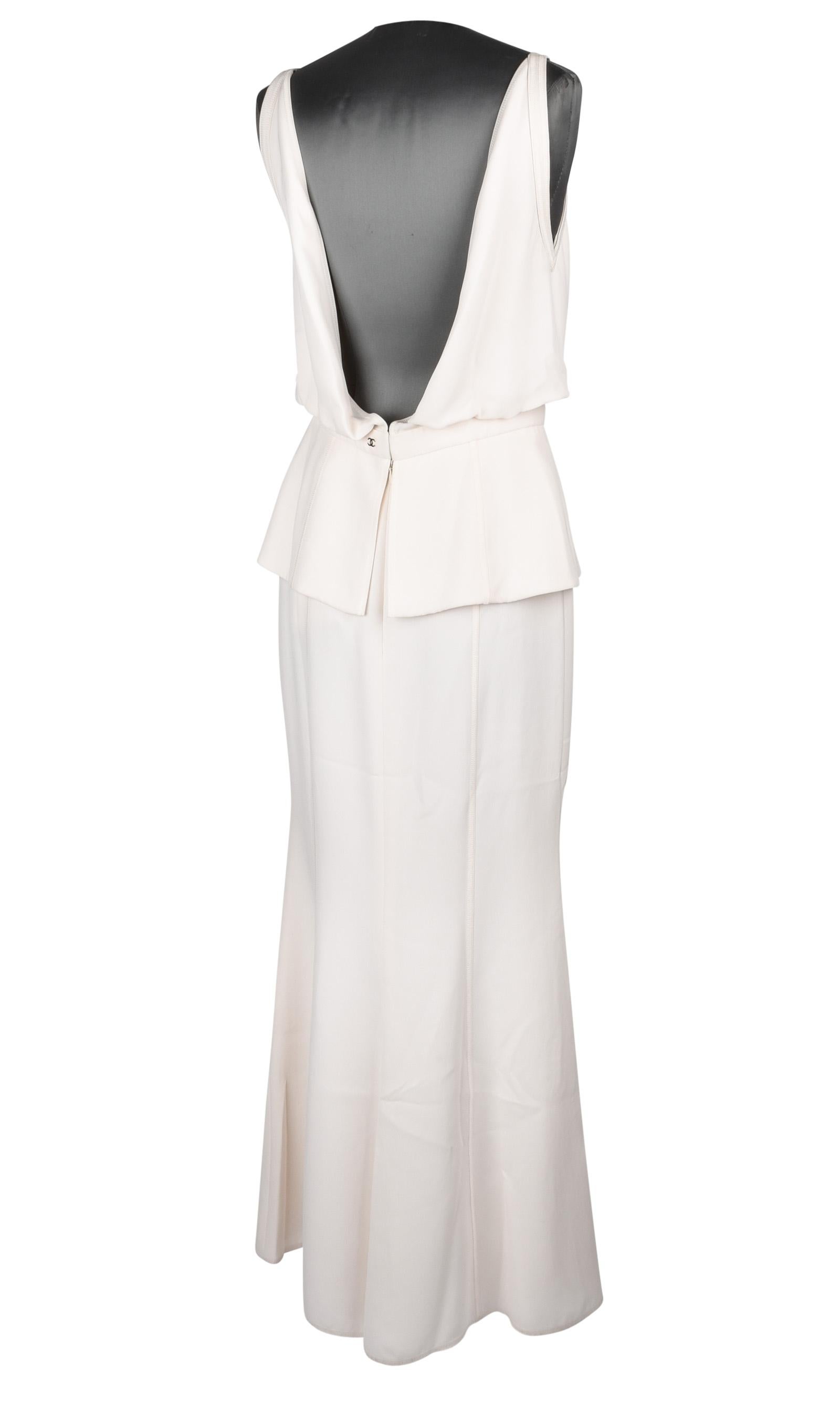 Chanel 14C Dress Backless Evening Winter White Floor Length 36 / 4 nwt 6