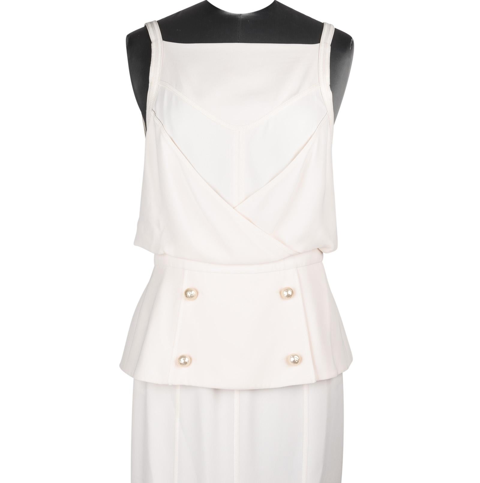 Chanel 14C Dress Backless Evening Winter White Floor Length 36 / 4 nwt 2
