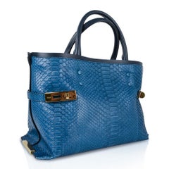 Chloe Bag Charlotte Tote Blue Python Large
