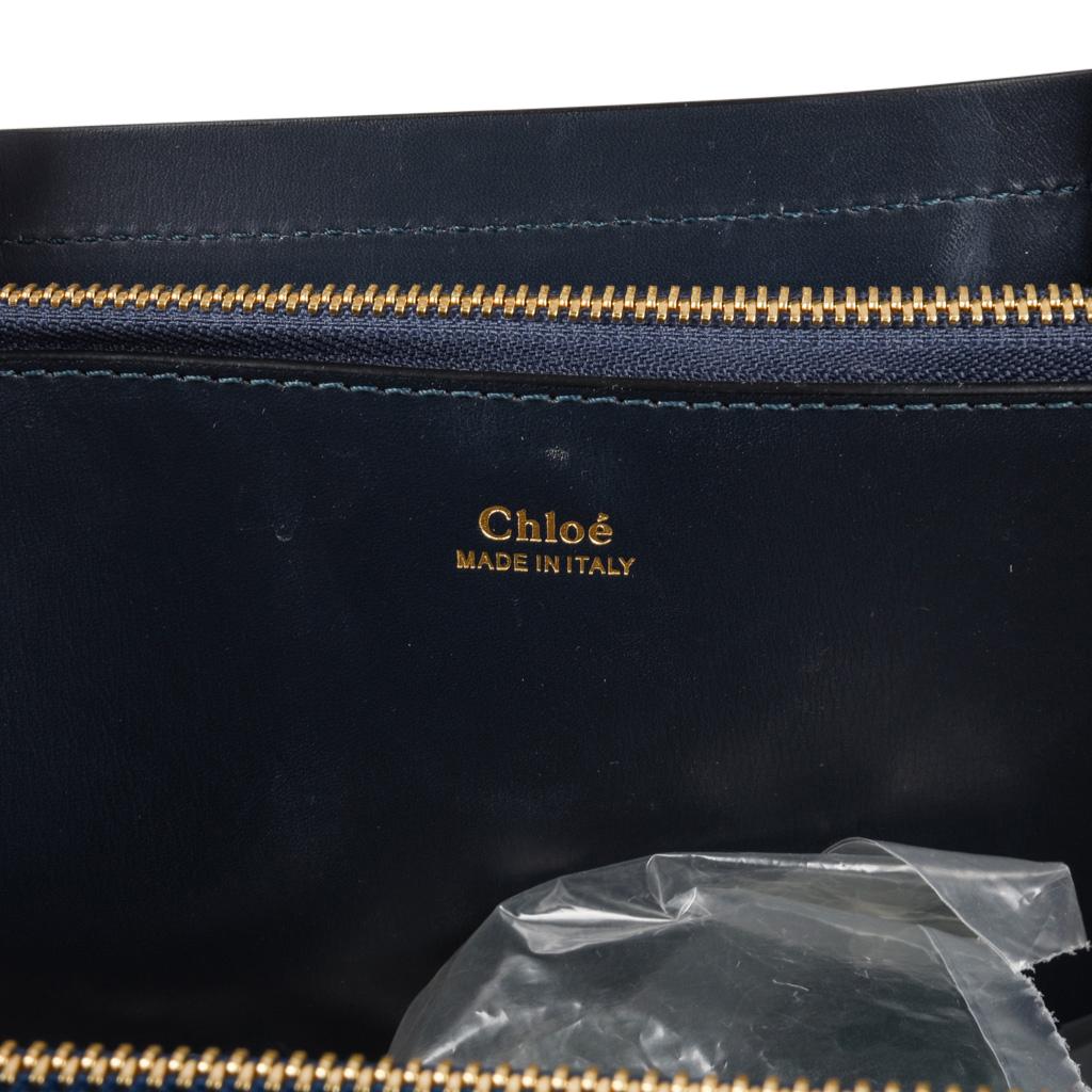 Women's Chloe Bag Charlotte Tote Blue Python Large  For Sale