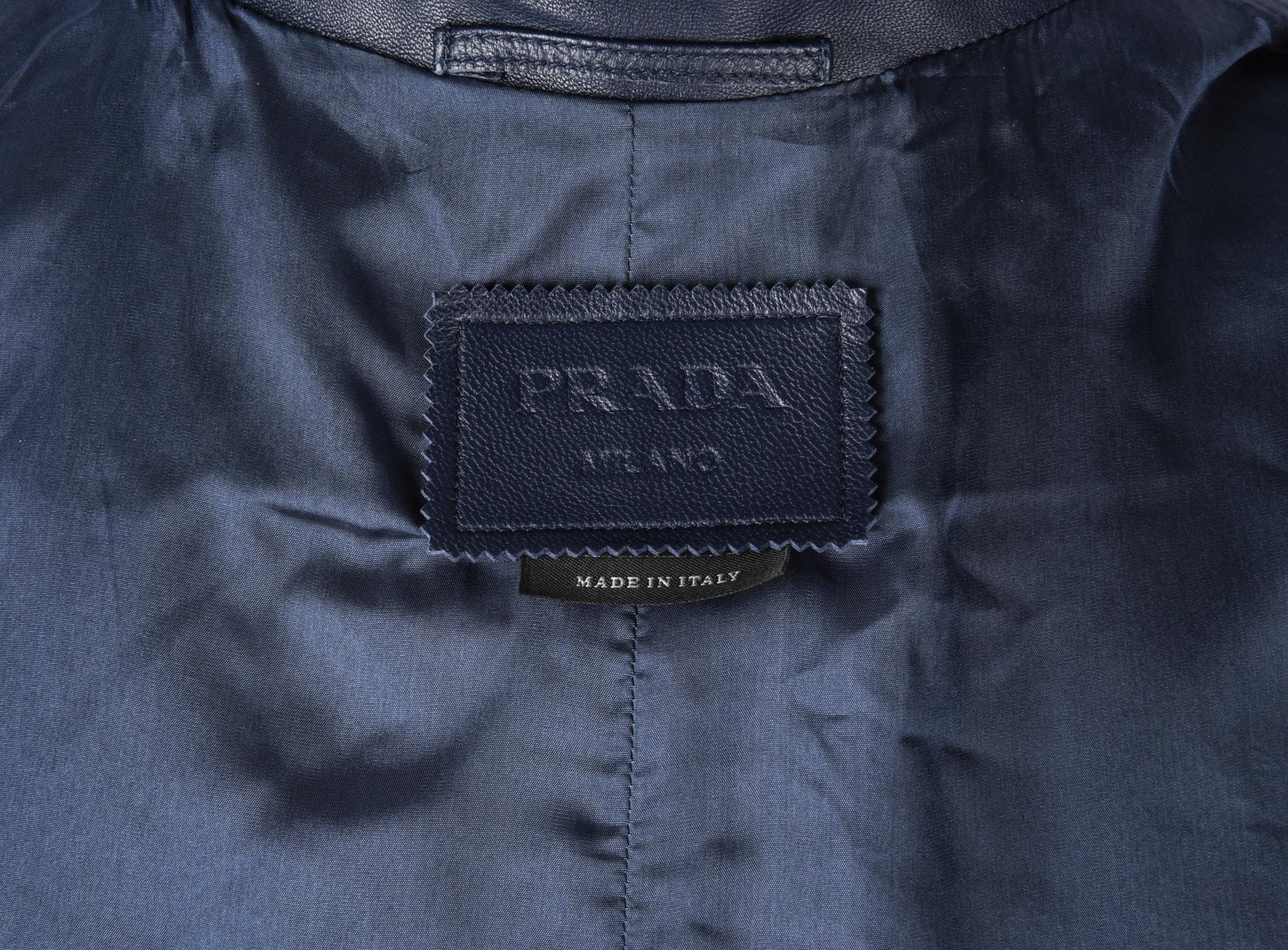 Prada Jacket Royal Navy Lambskin Feather Light 8 Mint 1