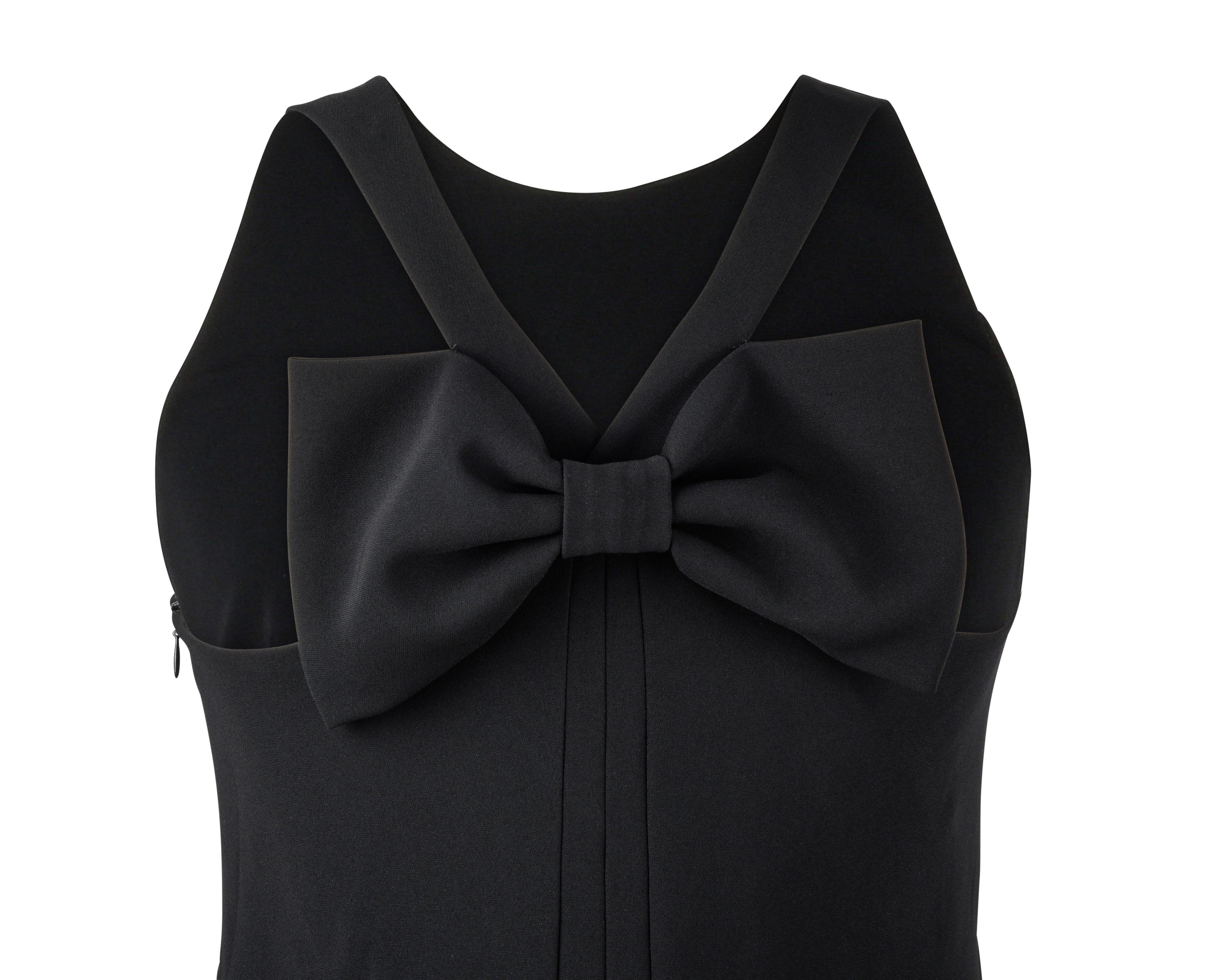 Moschino Dress Black Racer Cut Shoulder Rear Bow and Pleat Detail 42 / 8  2
