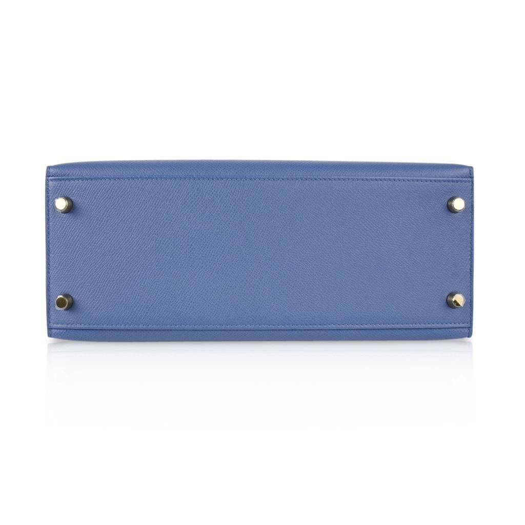Hermes Kelly 28 Bag Sellier Blue Brighton Epsom Gold Hardware 2