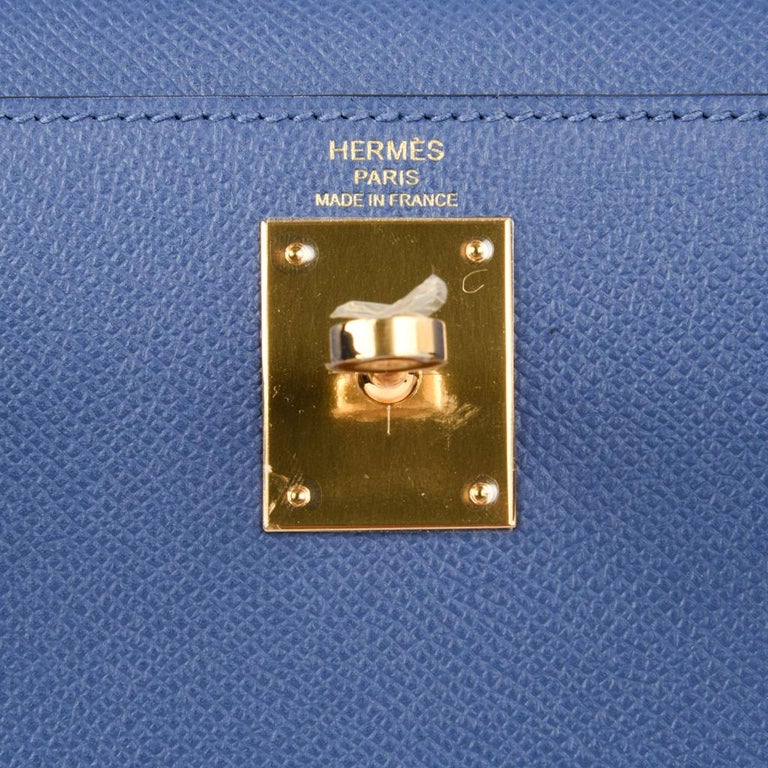 Hermès Kelly 20 Bleu Brighton Epsom Gold Hardware GHW