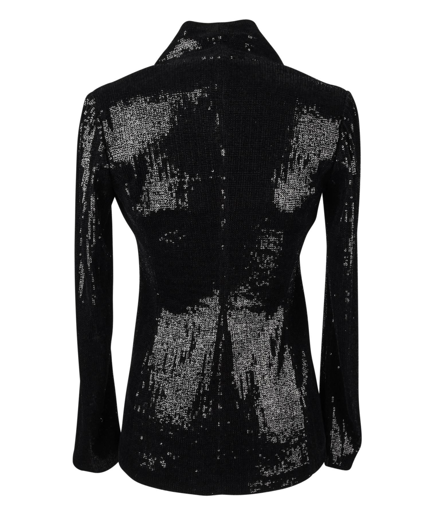 Giorgio Armani Jacket Black Sequined Single Breast 38 / 6 nwt 1
