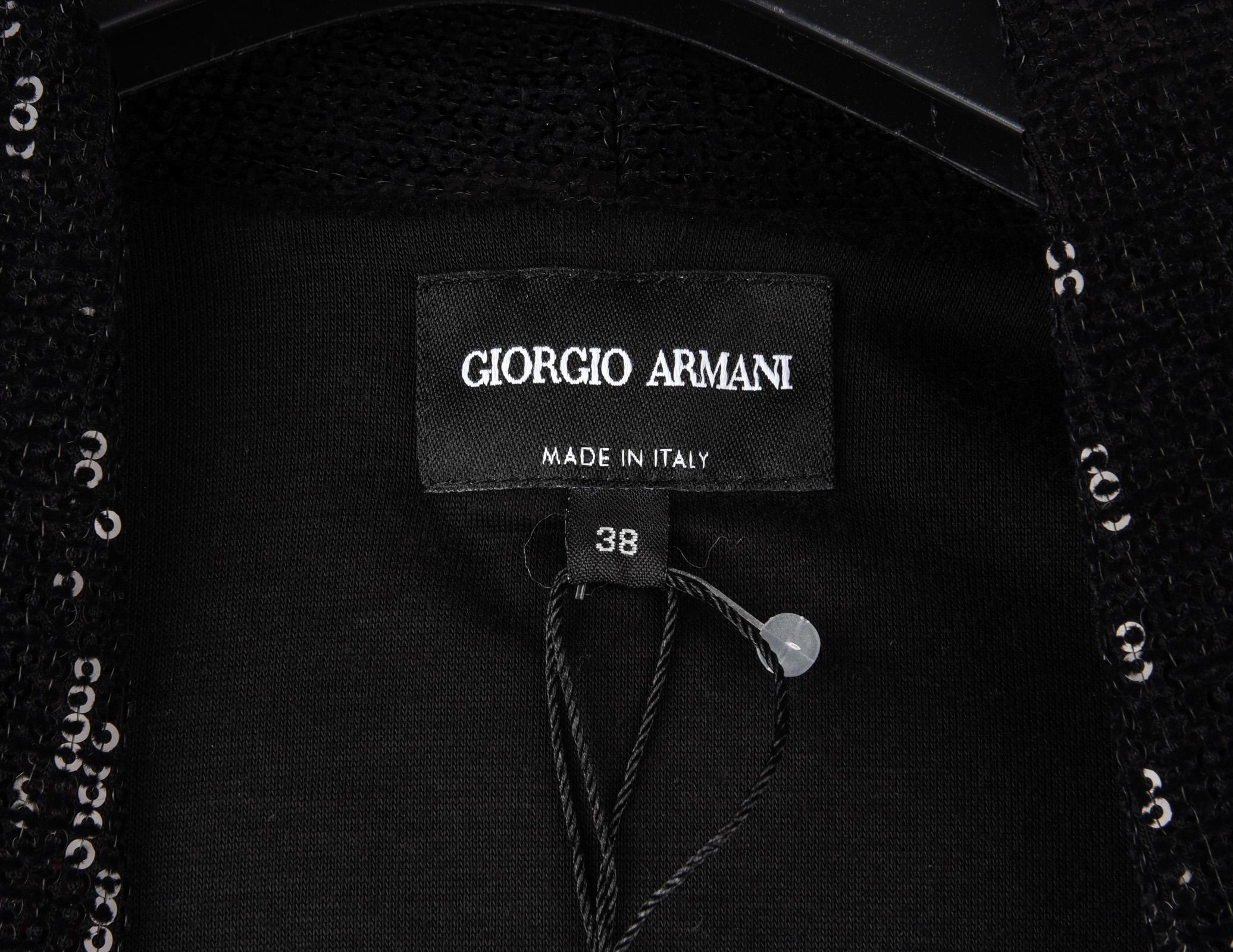 Giorgio Armani Jacket Black Sequined Single Breast 38 / 6 nwt 3