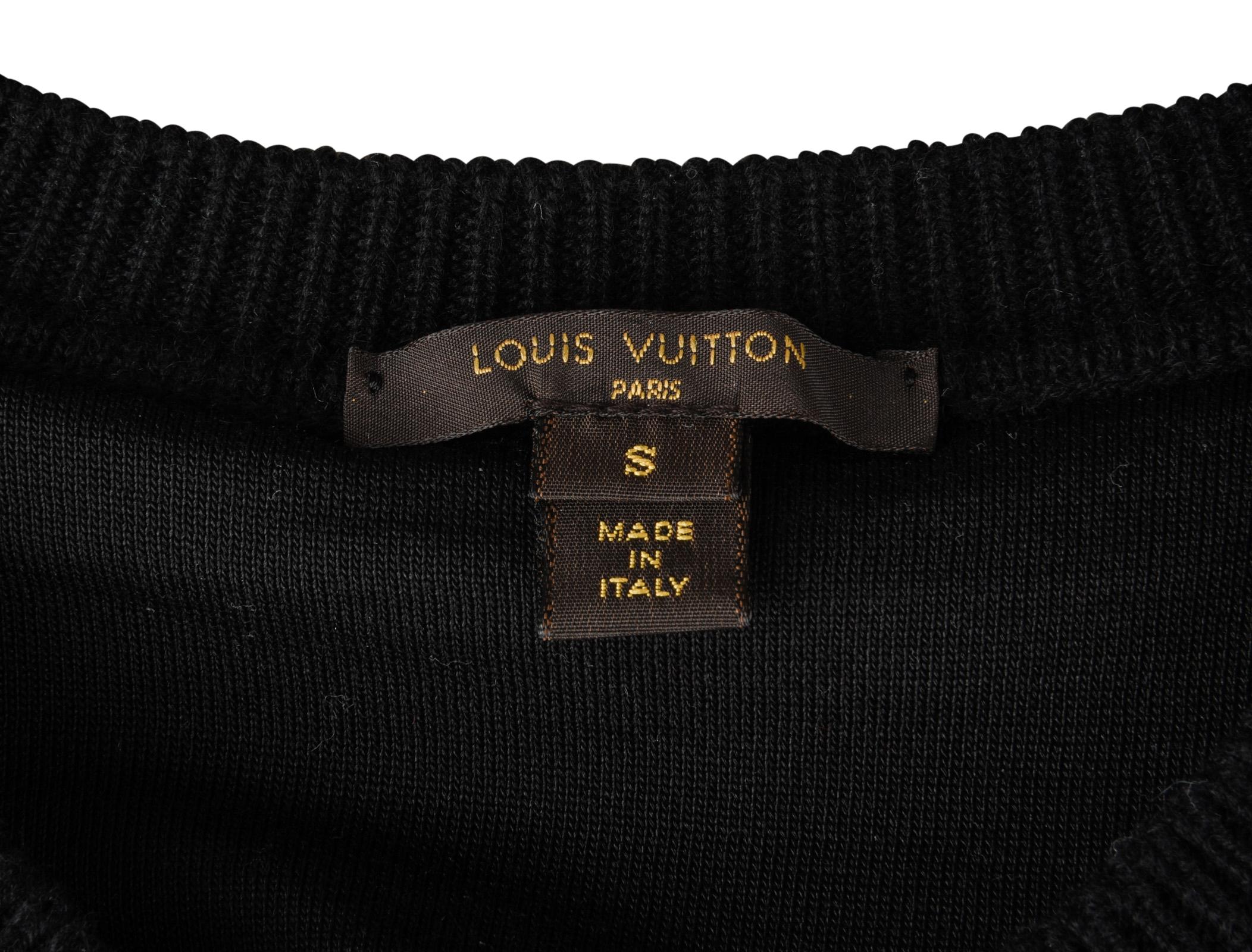 Louis Vuitton Cardigan Black Cashmere Silver Embellished Front S 4