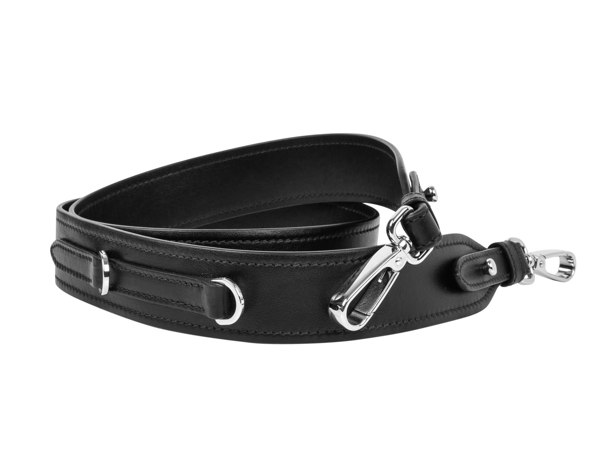 Prada Bag Plex Ribbon Clutch / Shoulder Black w/ Crocodile and Leather Ribbon 2