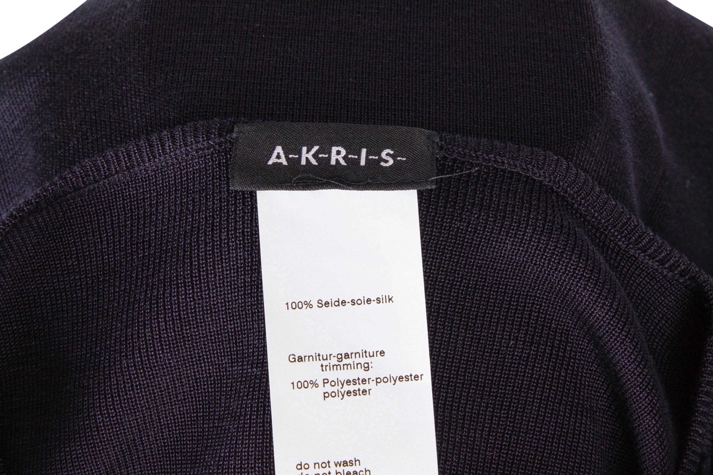 Akris Sweater / Top Ruffled Front Dark Navy 12 Mint 3