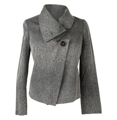 Used Giorgio Armani Jacket Unique Stingray Print Black / Gray 38 / 6 New
