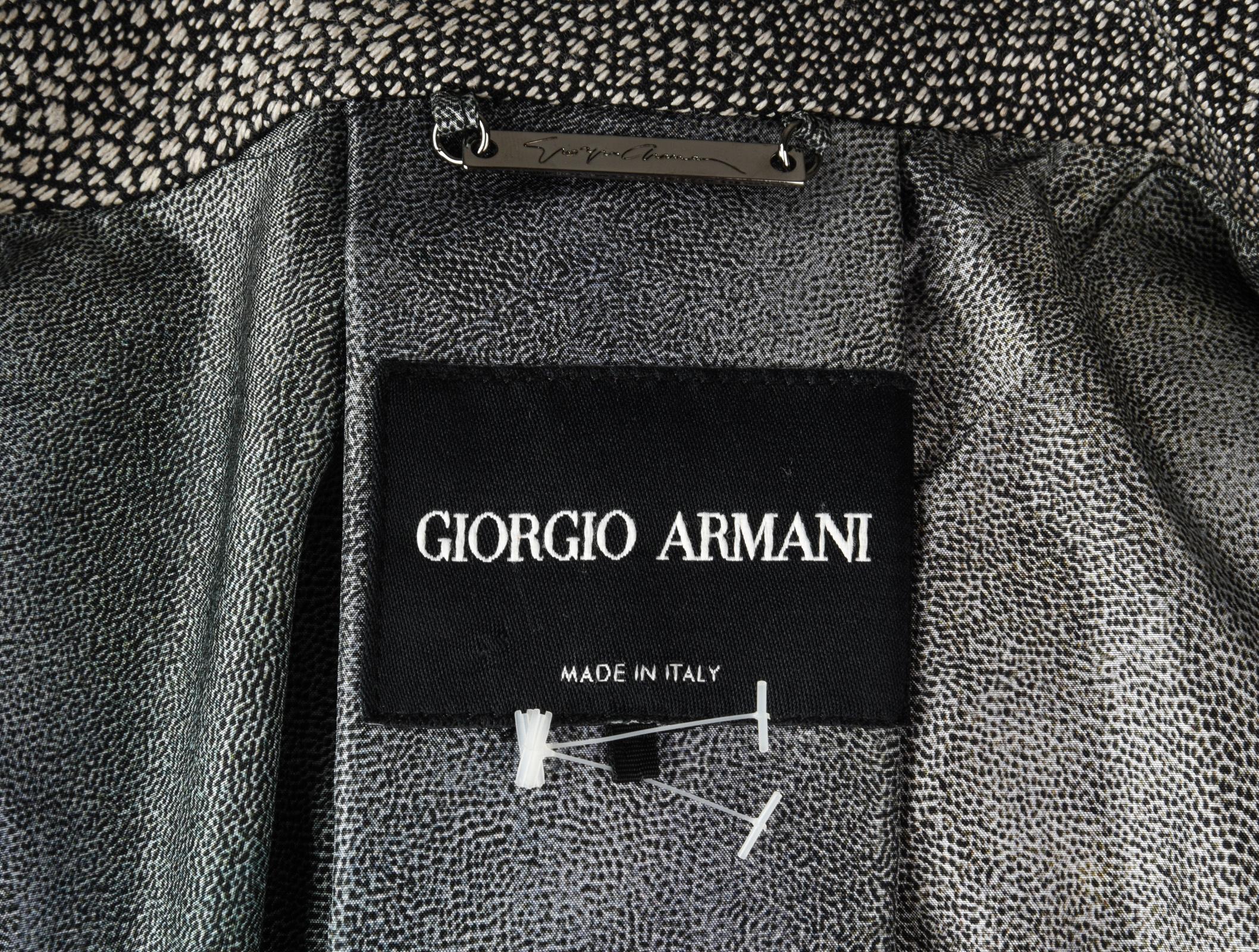 Giorgio Armani Jacket Unique Stingray Print Black / Gray 38 / 6 New 7