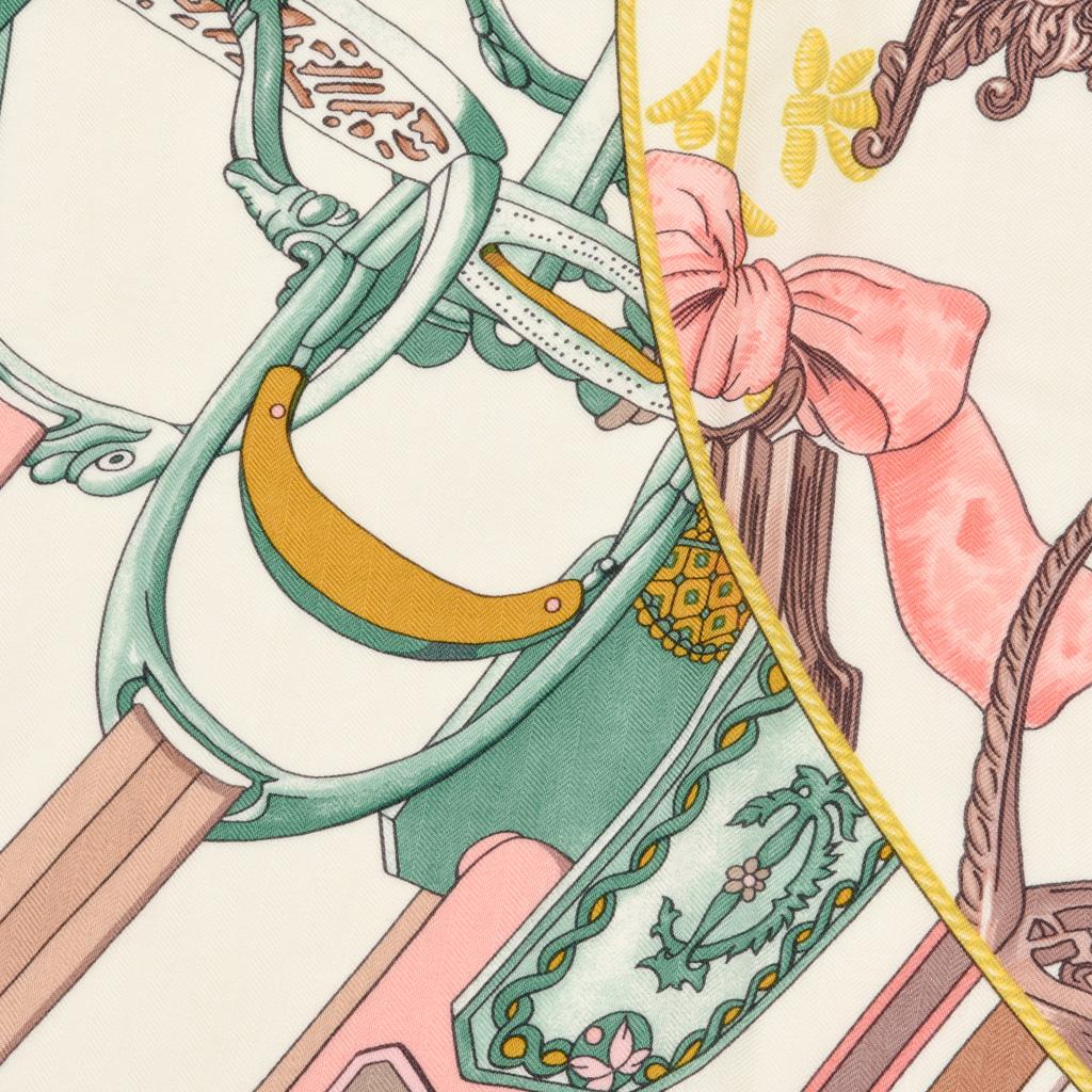 Hermes Scarf  Shawl Duo d'Etriers Cashmere and Silk 140cm Equestrian Print In New Condition In Miami, FL