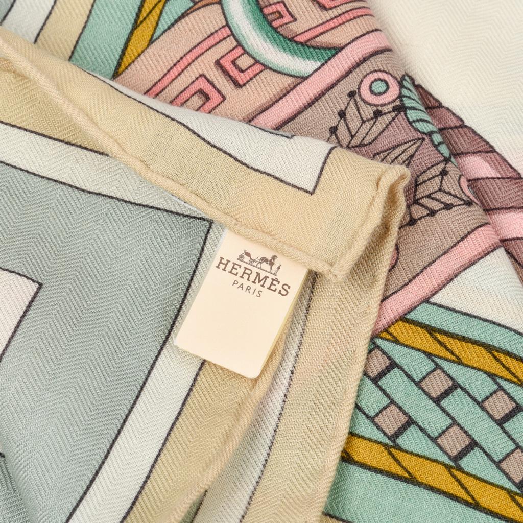 Hermes Scarf  Shawl Duo d'Etriers Cashmere and Silk 140cm Equestrian Print 3