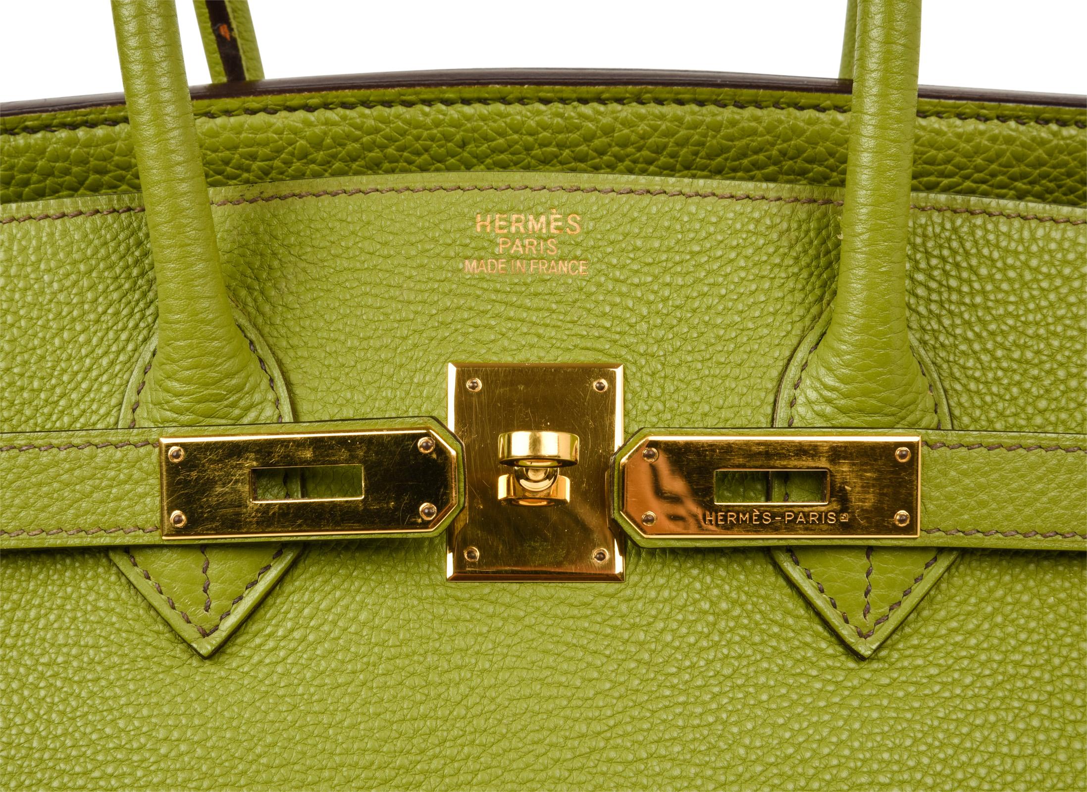 Hermes Birkin 35 Bag Chartreuse Togo Gold Hardware 3