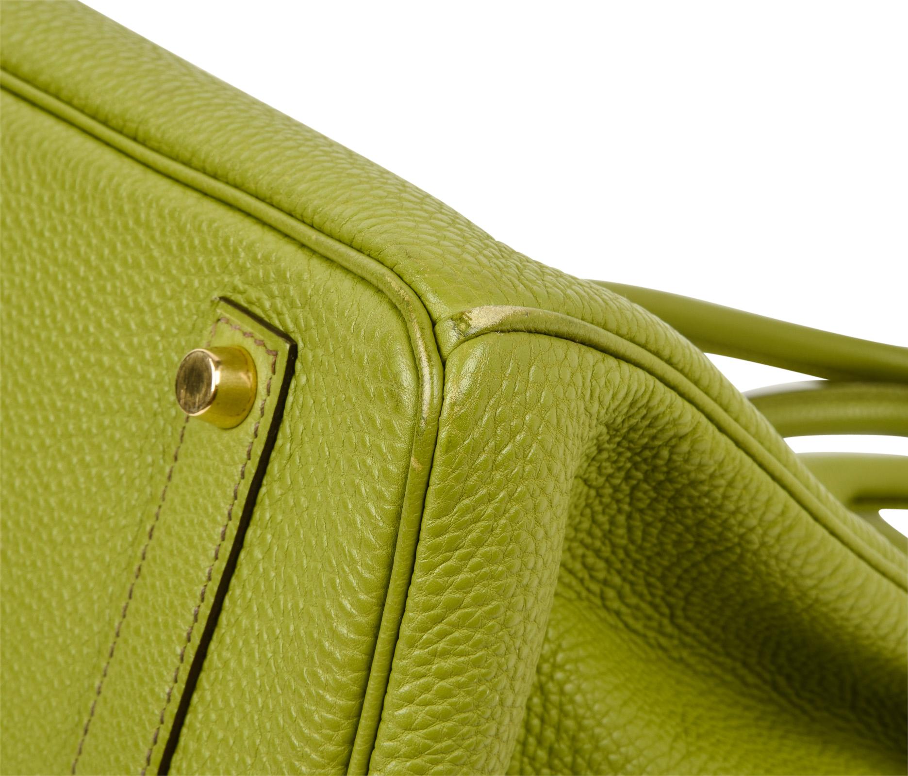 Hermes Birkin 35 Bag Chartreuse Togo Gold Hardware 5