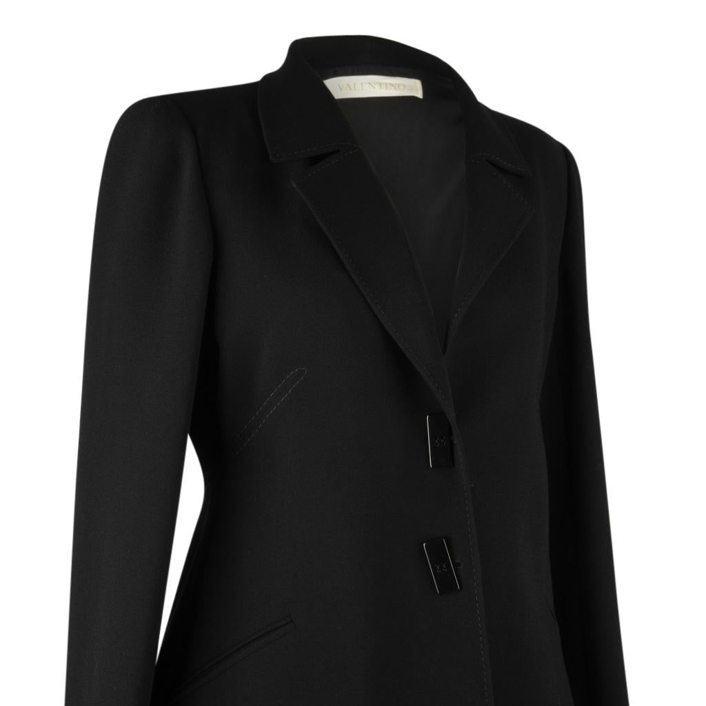 Valentino Jacket Black Wool w/ Mink Trim New 12 3