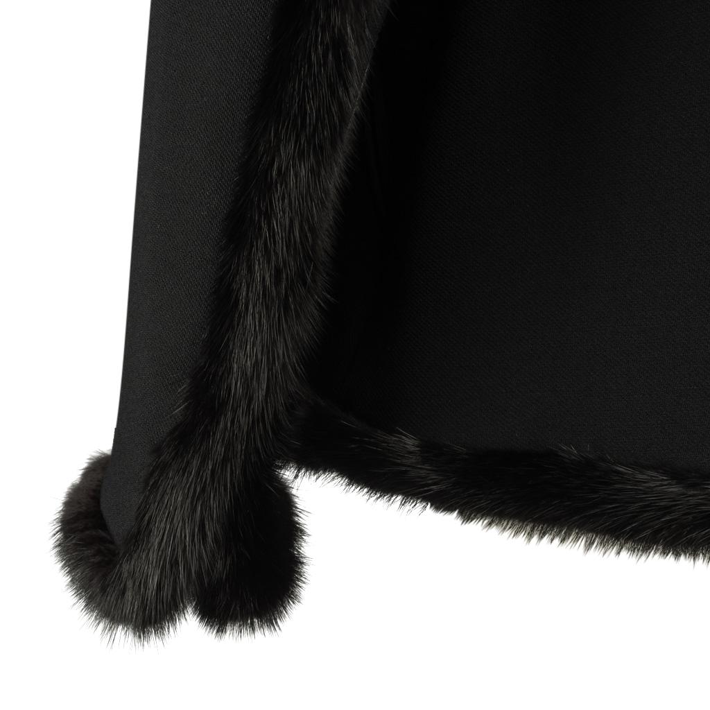 Women's Valentino Jacket Black Wool w/ Mink Trim New 12