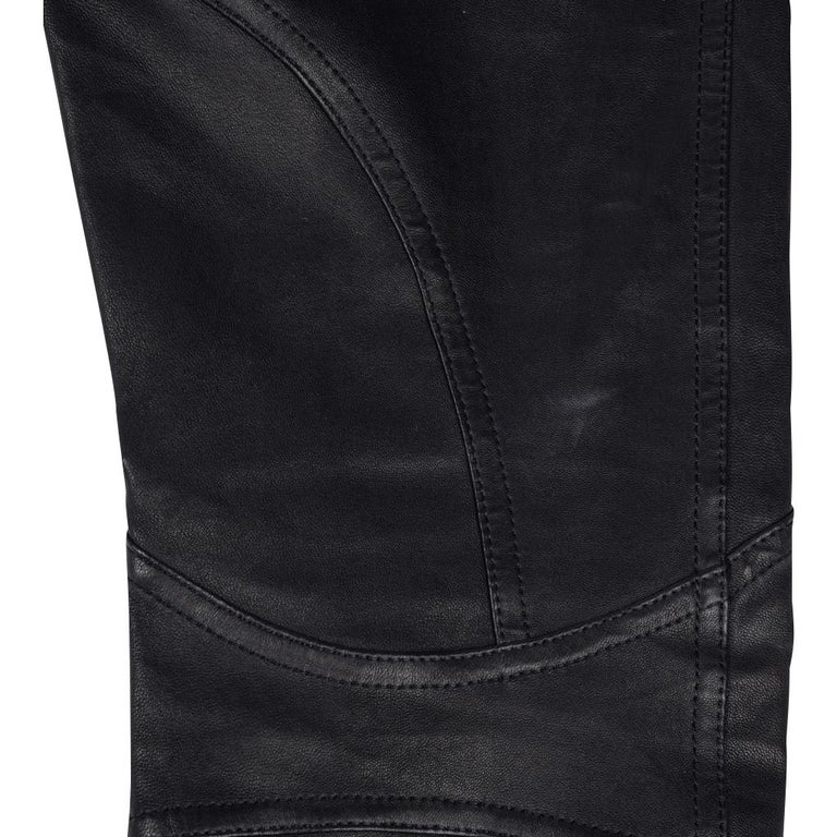 Louis Vuitton Pant Biker Moto Black Lambskin Leather 38 / 4 For Sale at ...
