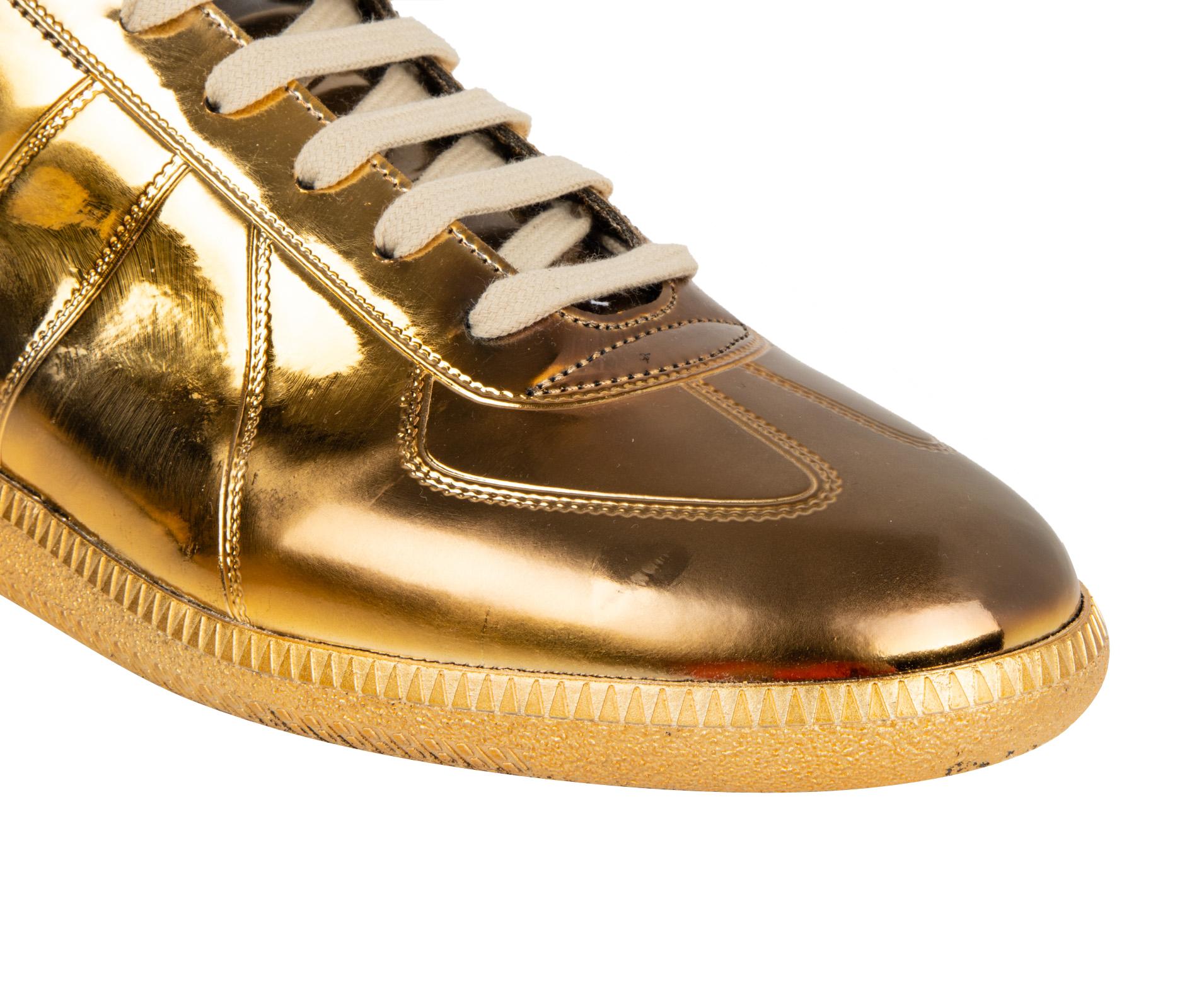 maison margiela gold shoes