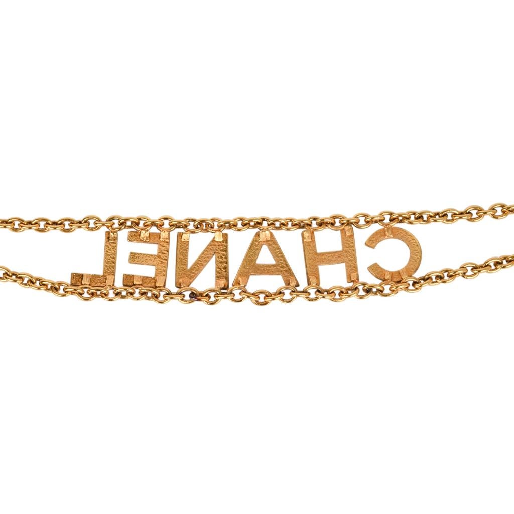 Chanel Belt Gold Link Chain Chanel Name Spelled Out 4