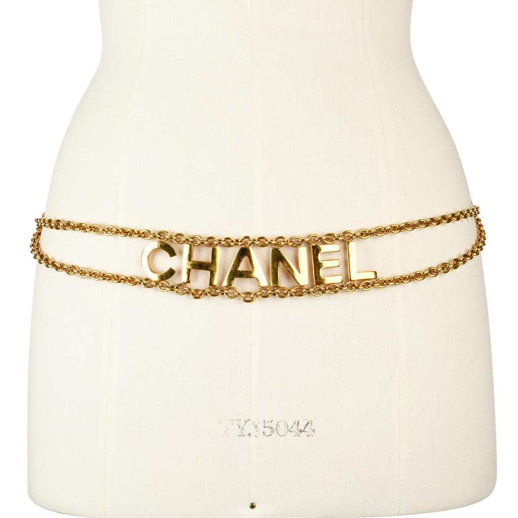 Chanel Belt Gold Link Chain Chanel Name Spelled Out 2