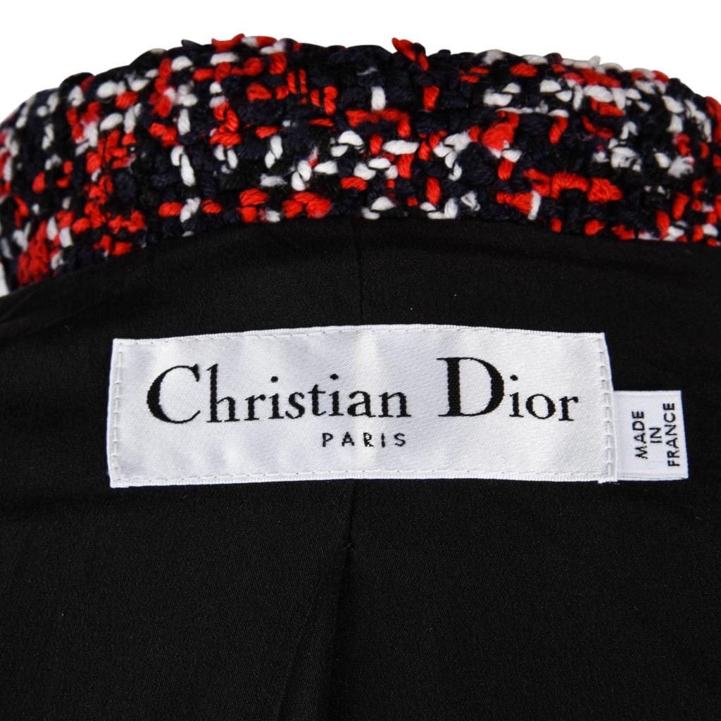 Christian Dior Coat Double Breast Multicolor Tweed fits 6 5