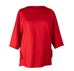 Jil Sander Top Tomato Red Cashmere / Wool Minimalist Sleek Cut 36 / 6