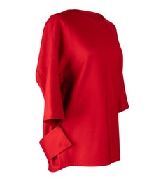 Jil Sander Top Tomato Red Cashmere / Wool Minimalist Sleek Cut 36 / 6