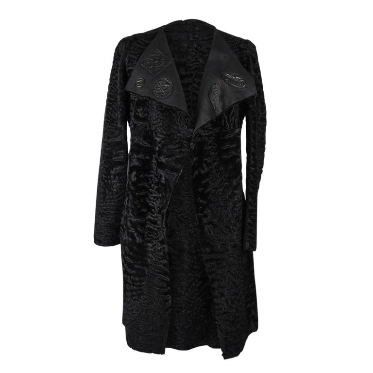 Christian Dior Coat Black Persian Lamb Shearling Reversible 6 For Sale ...