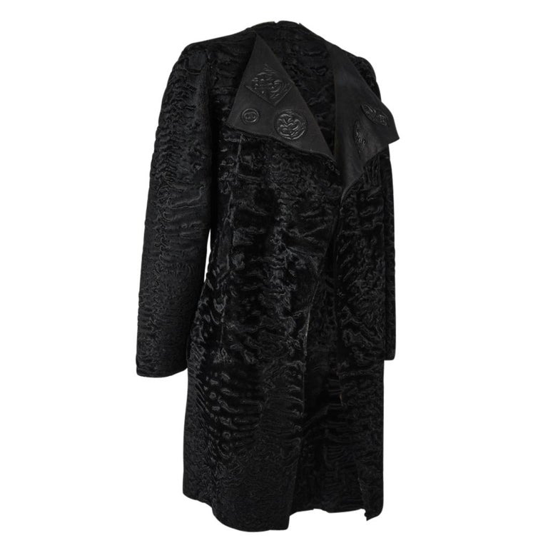 Christian Dior Coat Black Persian Lamb Shearling Reversible 6 For Sale ...