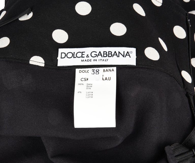 Dolce&Gabbana Skirt Polka Dot Lace Trim Stretch Pencil 38 / 4 For Sale ...