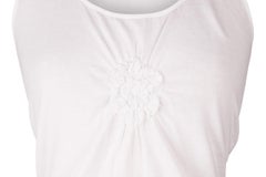 Chanel 03C Top Camellia Knit Sleeveless Shell White 42 / 8