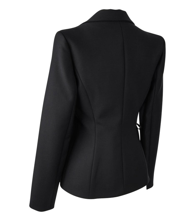 Christian Dior Jacket One Side Lace Up Black Shaped Blazer 38 / 6 New ...