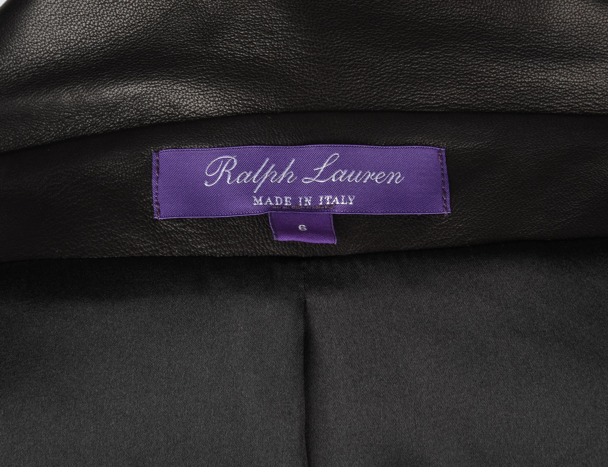 Ralph Lauren Jacket Lamb Leather Portrait Collar Purple Label 6 New 4
